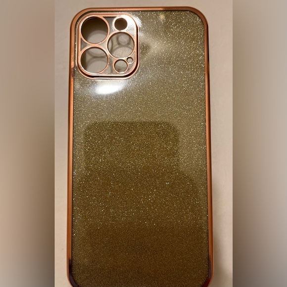 iPhone 12 ProMax Soft Gold Glitter Phone Case with Astronaut Holder NWT - Picture 3 of 8